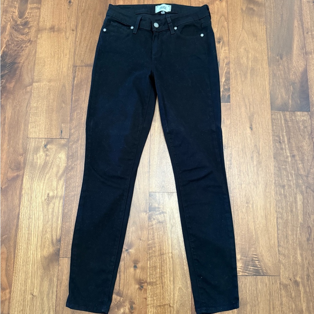 PAIGE Velvet Verdugo Ankle Jeans in Black Overdye Size 26